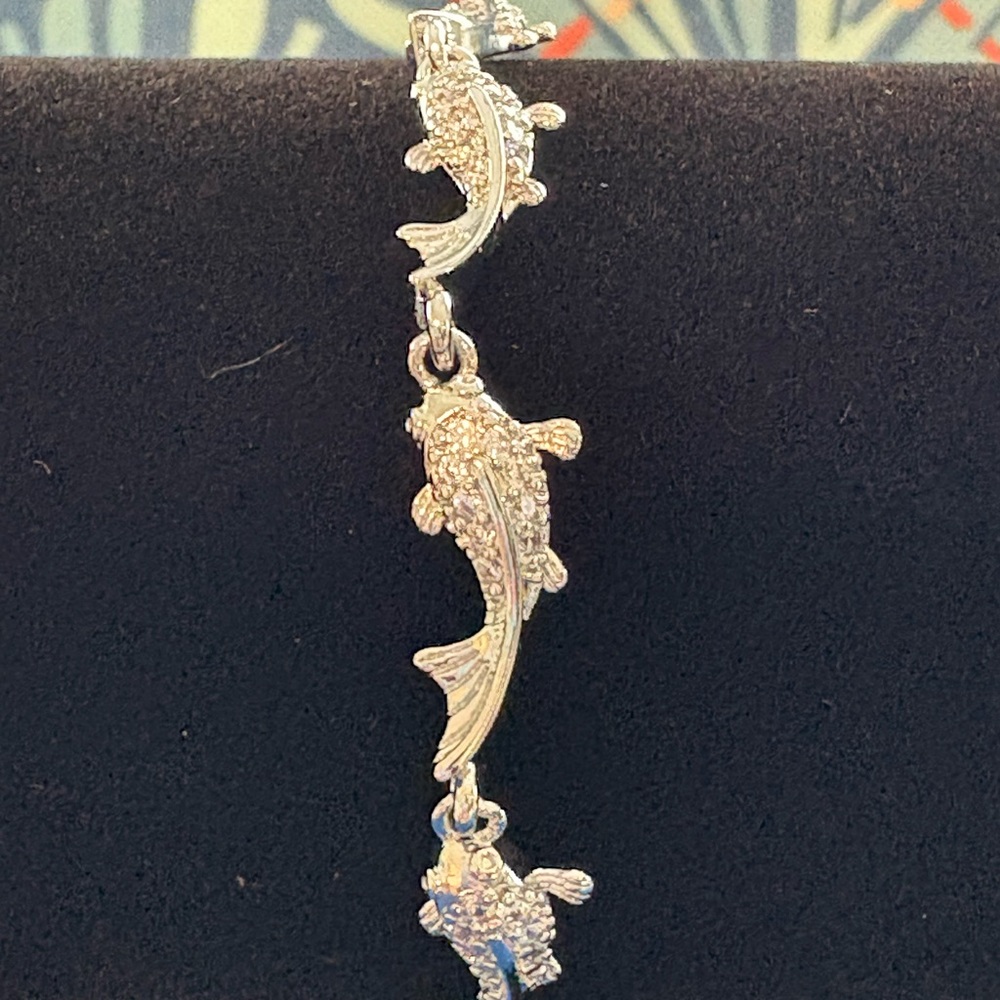🆕 White Gold Pave Koi Bracelet